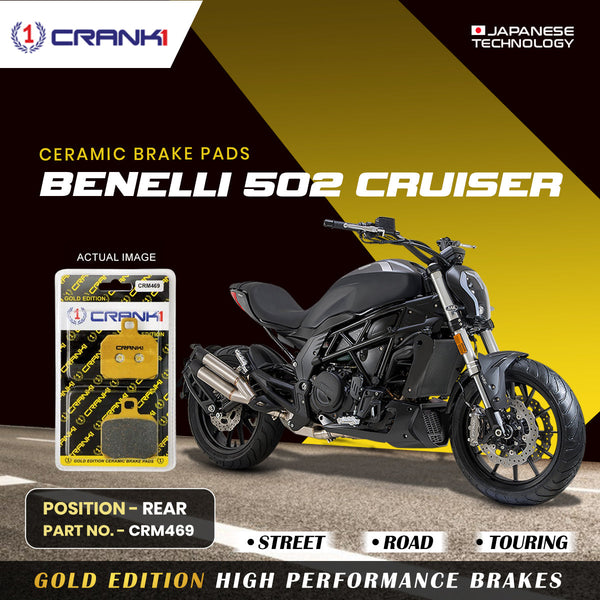 Ceramic Brake Pads For Benelli 502C Cruiser - Rear - CRM469 - 1 Set