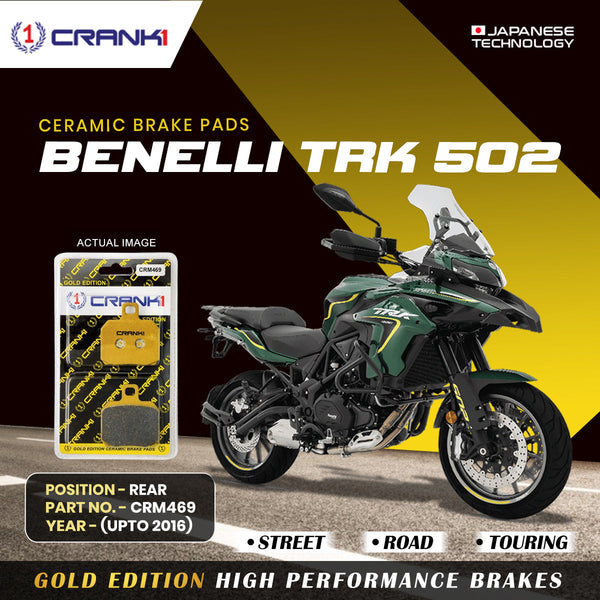 Ceramic Brake Pads For Benelli TRK 502 (Upto 2016) - Rear - CRM469 - 1 Set