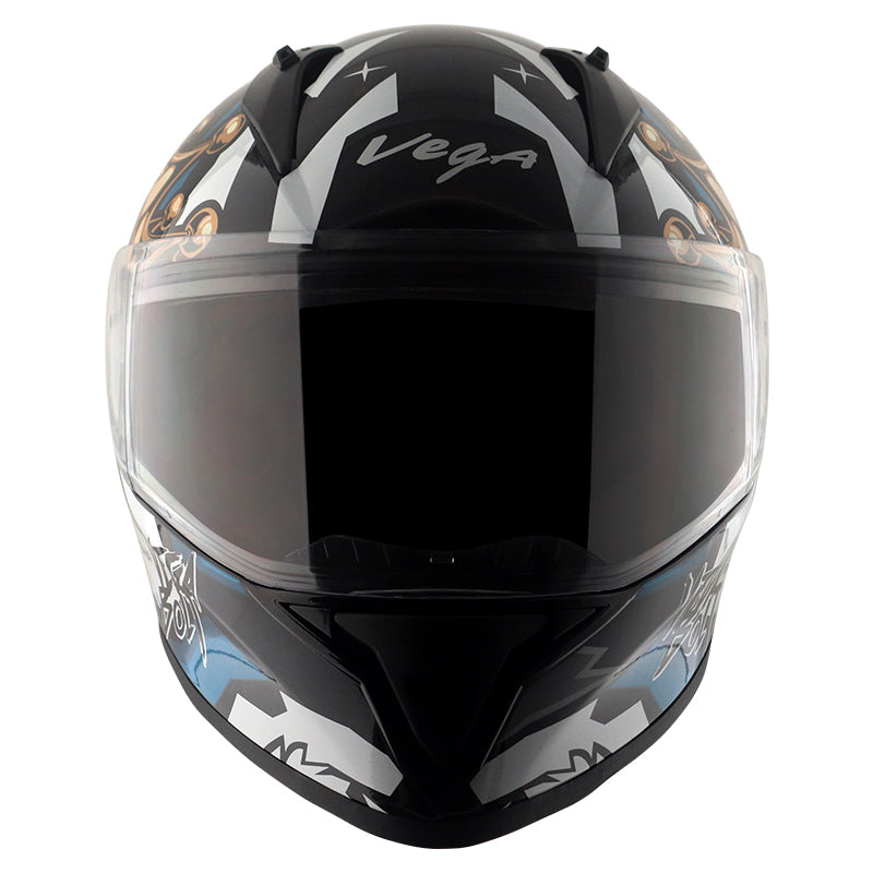 Bolt Crown Men Black Blue Helmet WITH BALACLAVA MASK