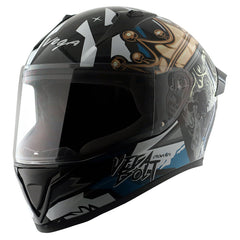 Bolt Crown Men Black Blue Helmet WITH BALACLAVA MASK