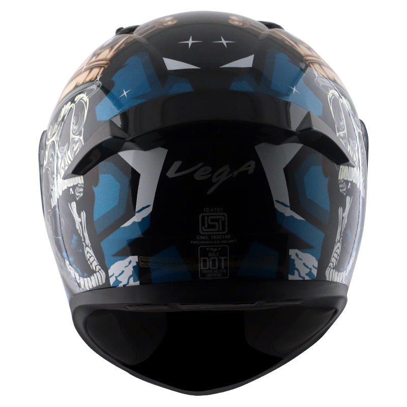Bolt Crown Men Black Blue Helmet WITH BALACLAVA MASK