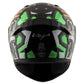 Bolt Crown Men Black Neon Green Helmet WITH BALACLAVA MASK