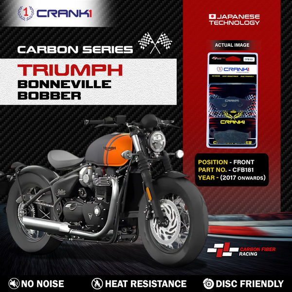 Carbon Brake Pads For Triumph Bonneville Bobber (2017 Onwards) - Front - CFB181 - 2 Sets