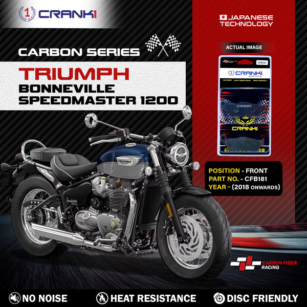 Carbon Brake Pads For Triumph Bonneville Speedmaster 1200 (2018 Onwards) - Front - CFB181 - 2 Sets