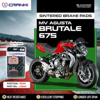 Sintered Brake Pads For MV Agusta Brutale 675 - Rear - CB662 - 1 Set