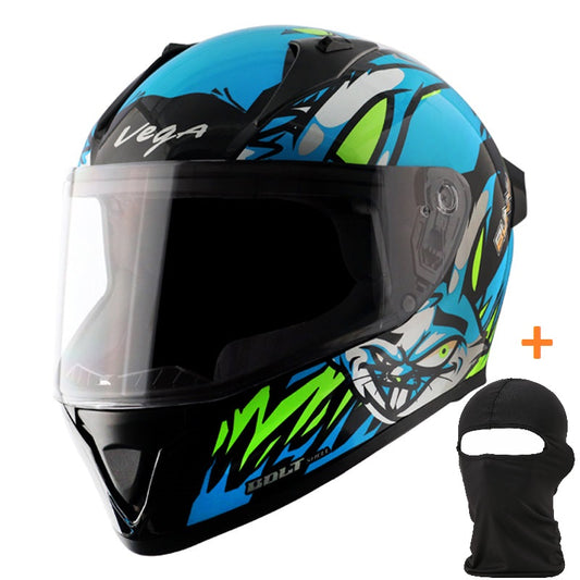 Bolt Bunny Black Neon Blue Helmet free balaclava mask