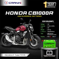 Battery For Honda CB1000R (2009-2025) - CB10S - Factory Activated