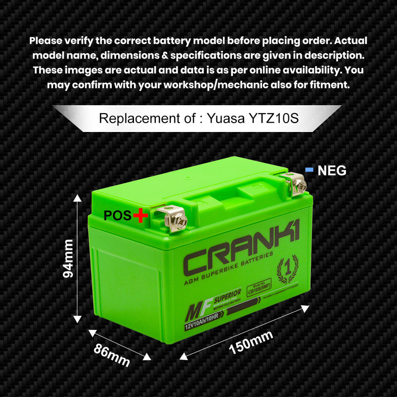 Battery For Kawasaki Z650 (2017-2025) - CB10S - Factory Activated