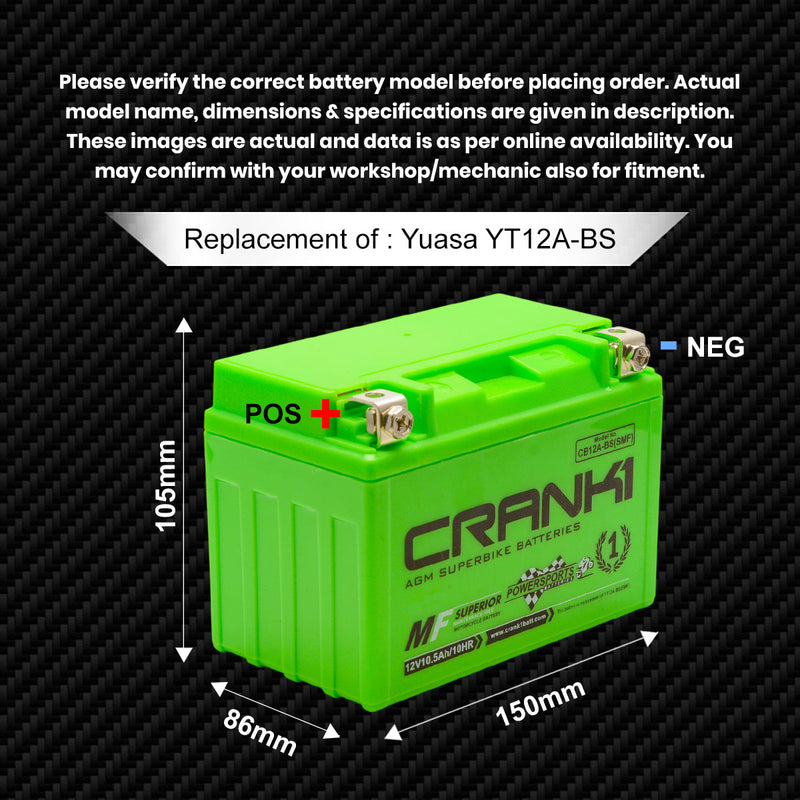 Battery For Suzuki GSX-S750 (2015-2019) - CB12A-BS - Factory Activated