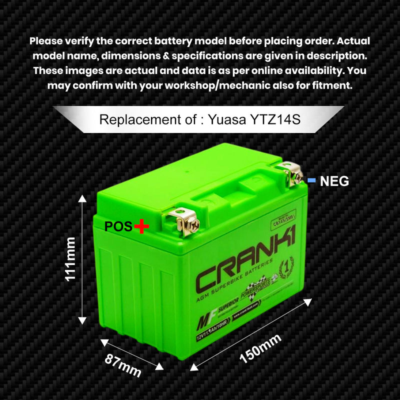 Battery For Yamaha VMAX (2009-2020) - CB14S - Factory Activated