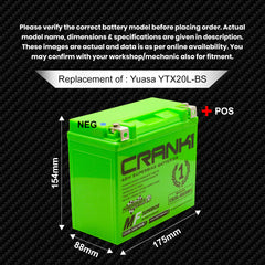 Battery For Harley Davidson Dyna Super Glide Custom - CB20L-BS - Factory Activated
