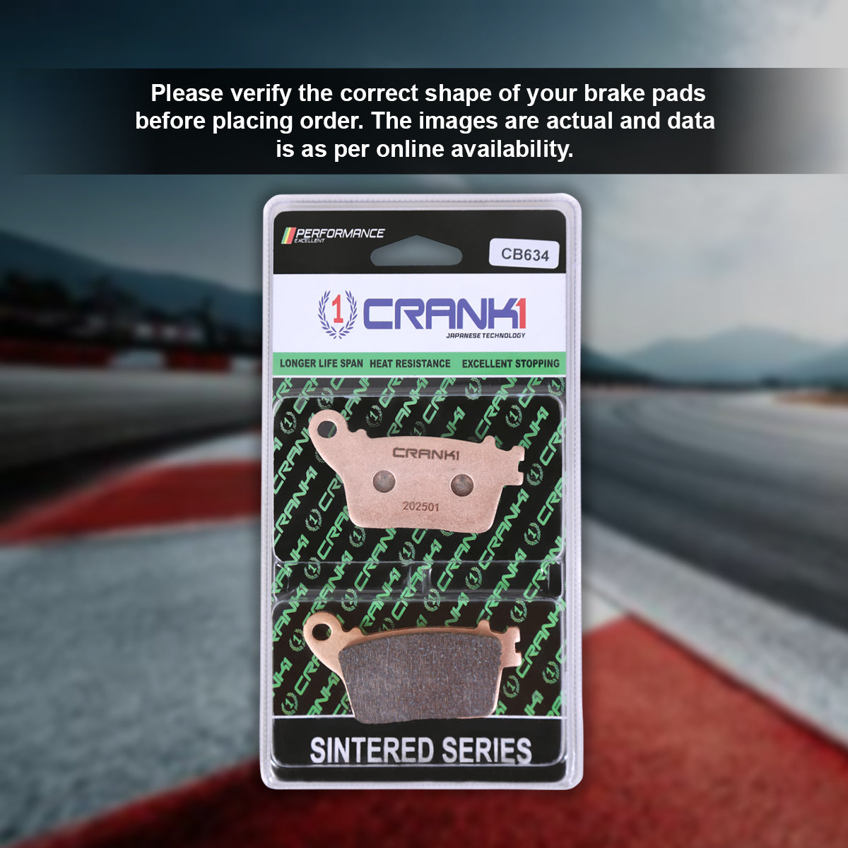 Sintered Brake Pads For Honda CBR600RR (2007-2019) - Rear - CB634 - 1 Set