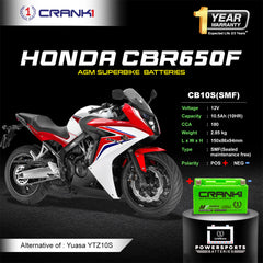 Battery For  Honda CBR650F - CB10S - Factory Activated