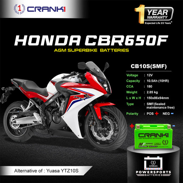 Battery For  Honda CBR650F - CB10S - Factory Activated