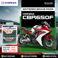 Sintered Brake Pads For Honda CBR650F (2014-2018) - Rear - CB694 - 1 Set