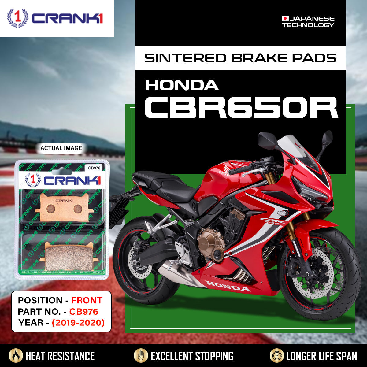 Sintered  Brake Pads For Honda CBR650R (2019-2020) - Front - CB976 - 2 Sets