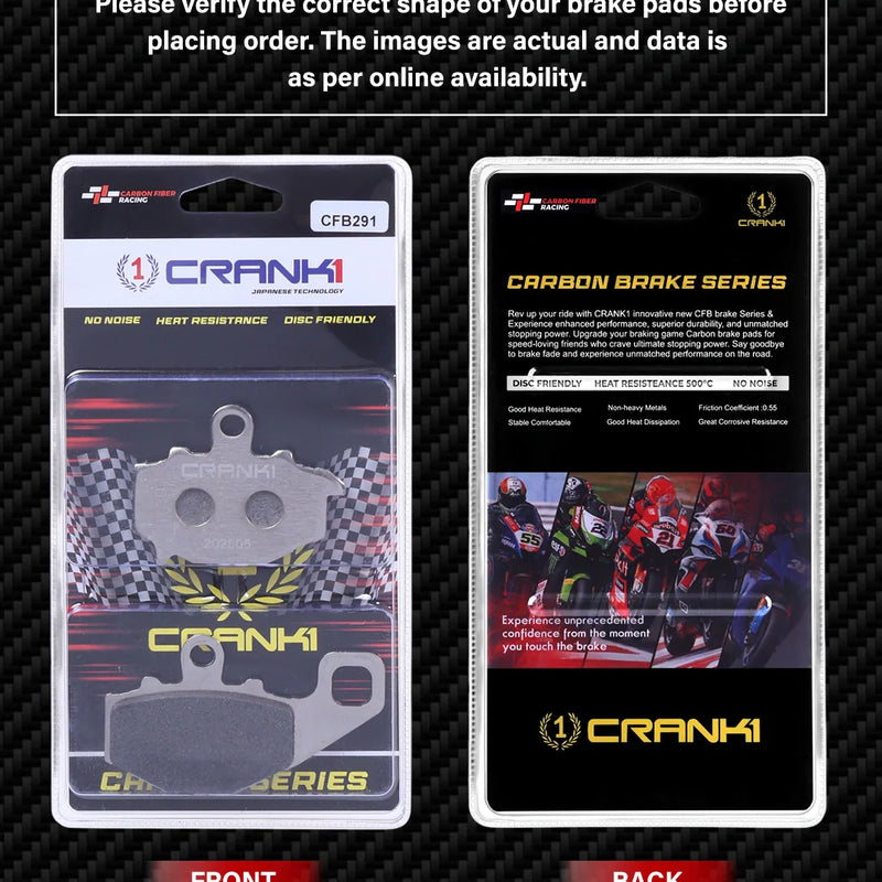 Carbon Brake Pads For Kawasaki Ninja 1000 (2020 Onwards) - Rear - CFB291 - 1 Set
