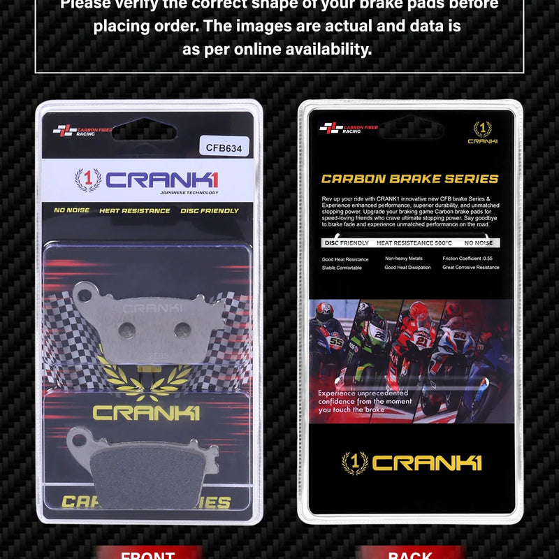 Carbon Brake Pads For Honda Cbr 1000 RR Fireblade SP (2017-2019) - Rear - CFB634 - 1 Set