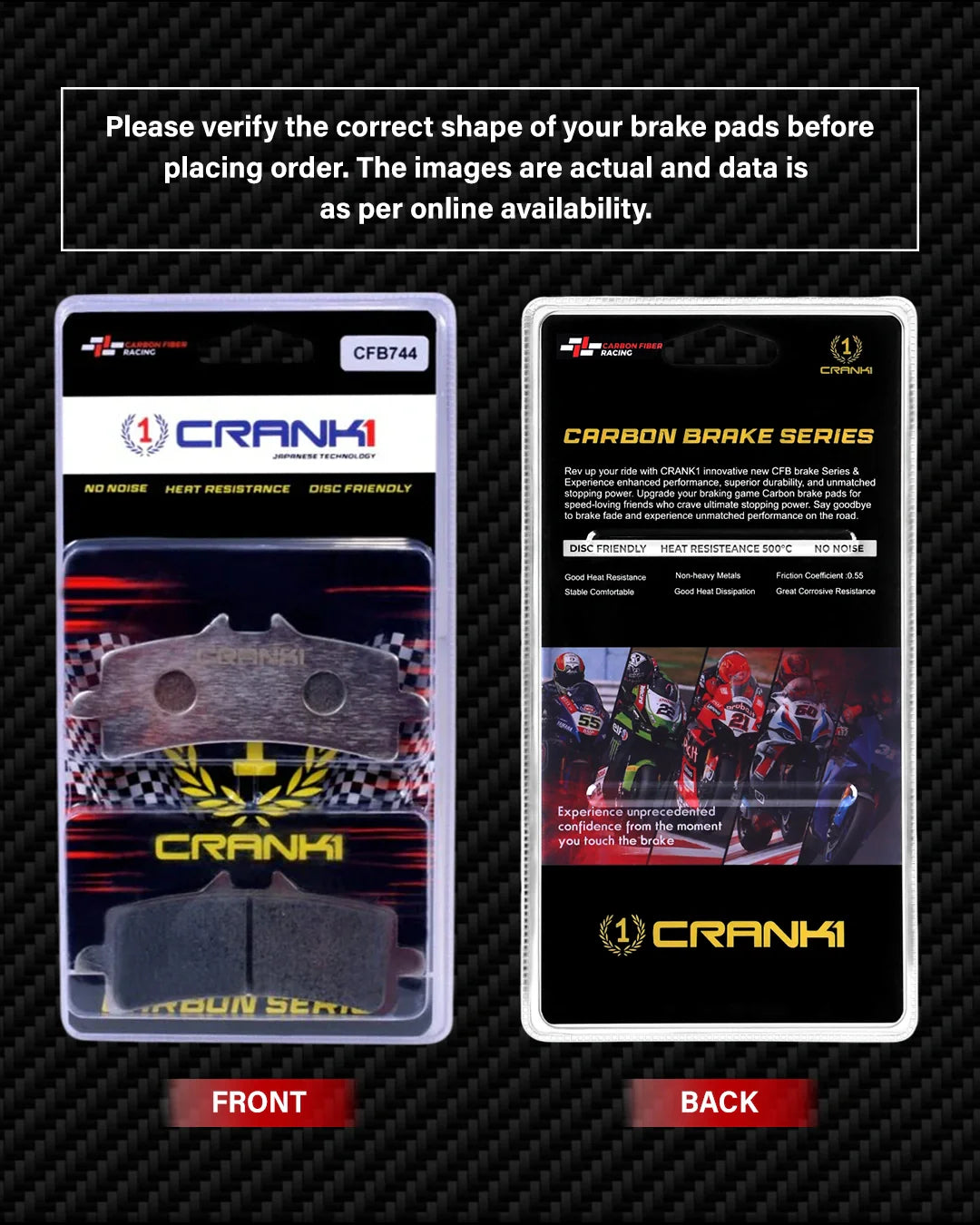 Carbon Brake Pads For Aprilia Tuono V4 (2021 Onwards) - Front - CFB744 - 2 Sets
