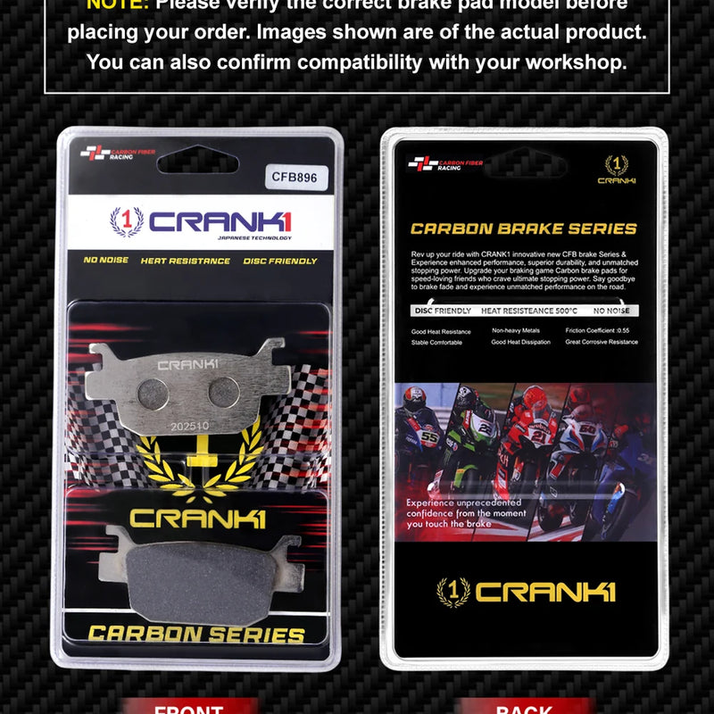 Carbon Brake Pads For Benelli TNT 25 (2015 Onwards) - Rear - CFB896 - 1 Set