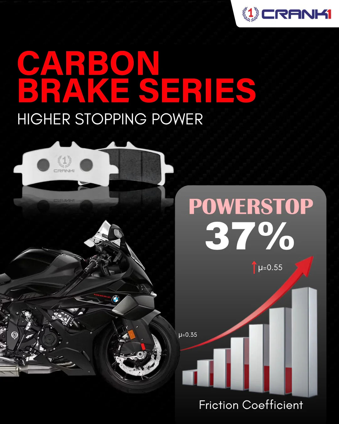 Carbon Brake Pads For Suzuki GW250 Inazuma (2014) - Rear - CFB694