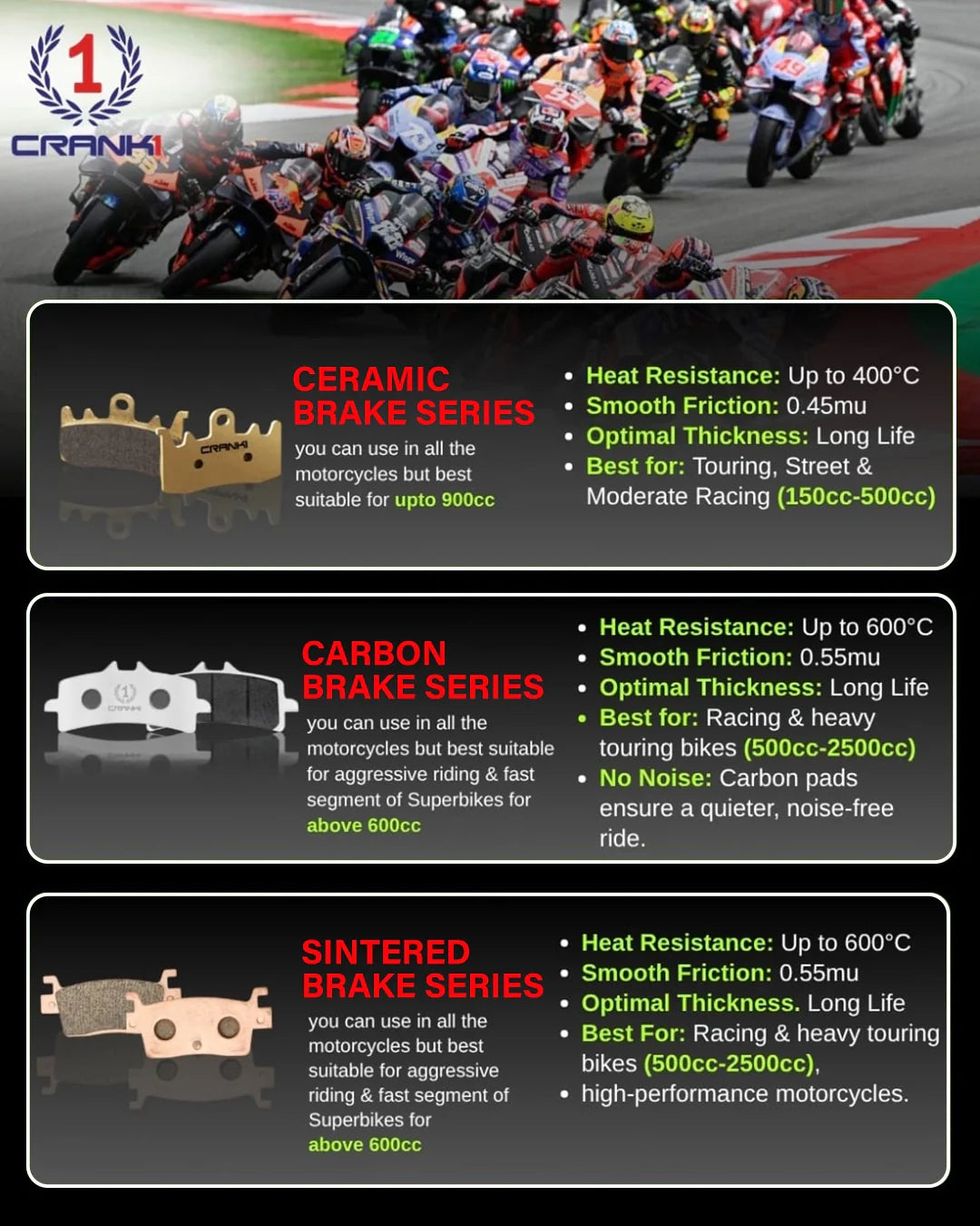 Carbon Brake Pads For Honda CB1000R (2018-2020) - Front - CFB691