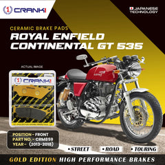 Ceramic Brake Pads For Royal Enfield Continental GT 535 (2013-2018) - Front - CRM859 - 1 Set