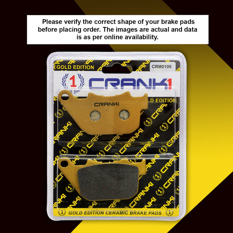 Ceramic Brake Pads For Harley Davidson Sportster Iron 883 (2009-2013) - Rear - CRM0109 - 1 Set