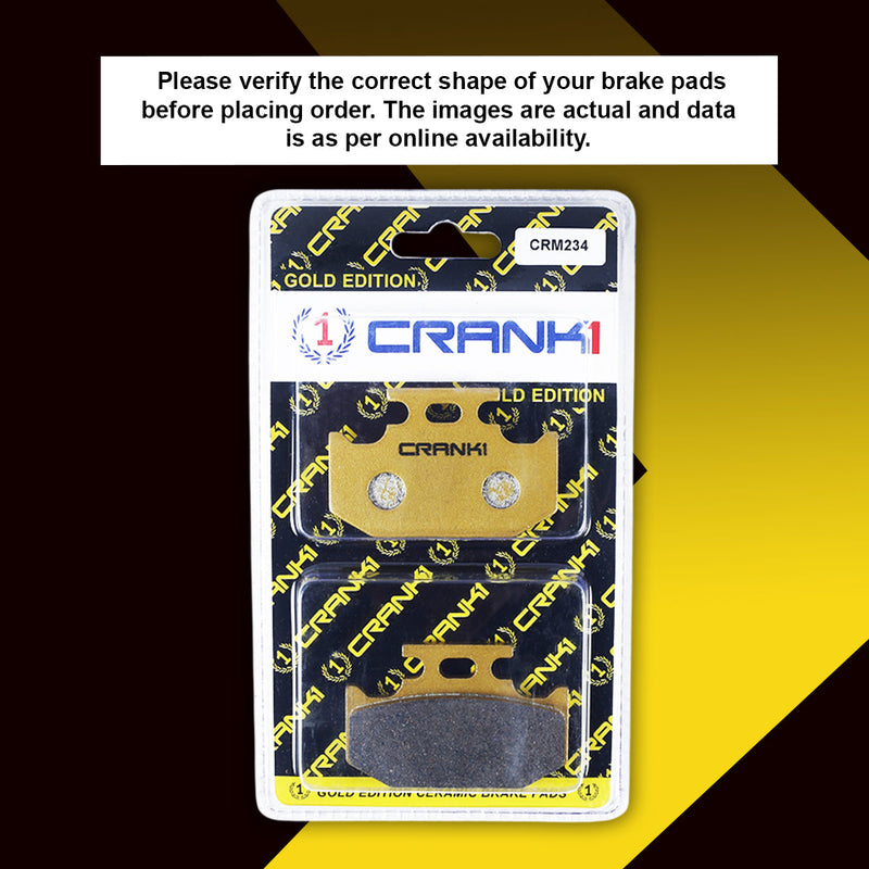 Ceramic Brake Pads For Yamaha FZS-Fi - Rear - CRM234 - 1 Set
