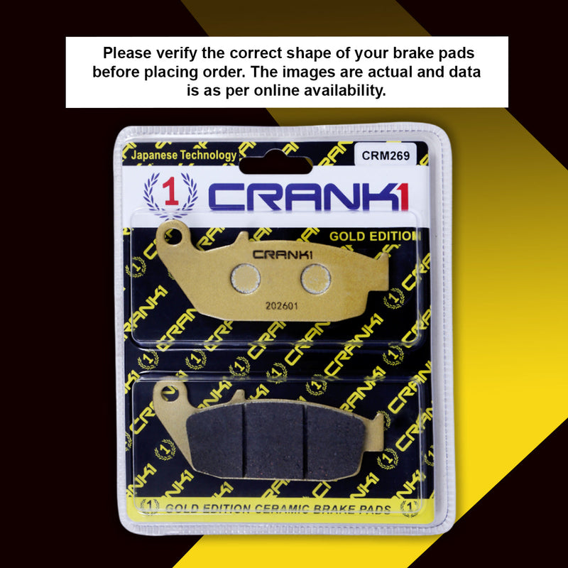 Ceramic Brake Pads For TVS Apache RTR 160 - Rear - CRM269 - 1 Set