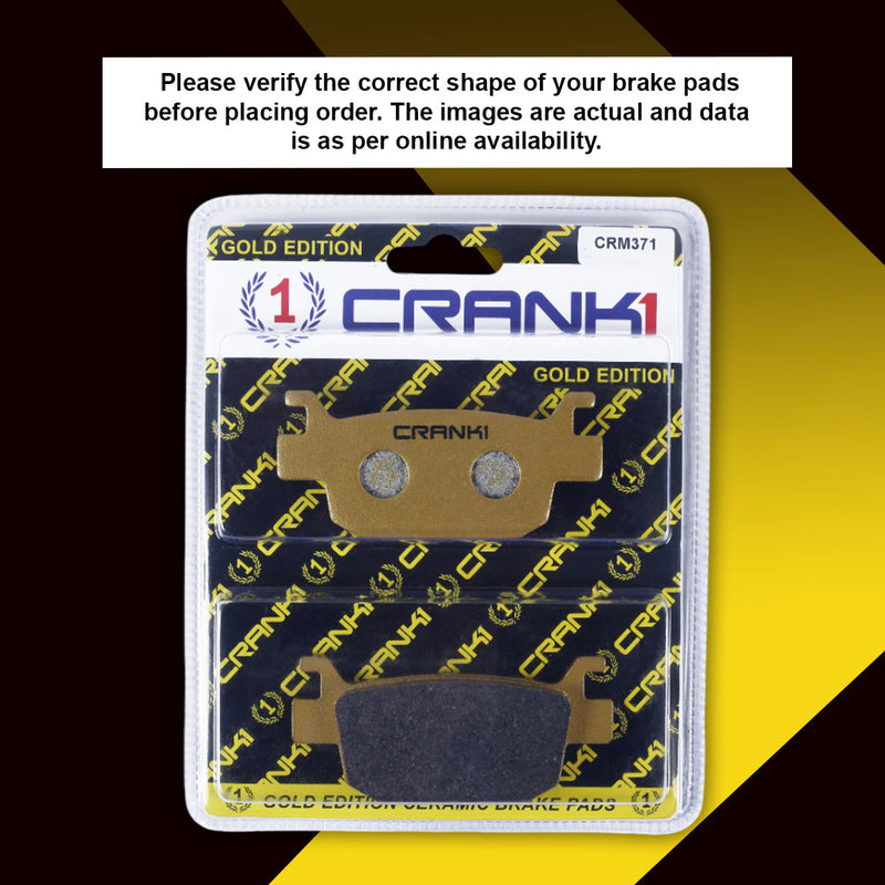 Ceramic Brake Pads For Benelli TNT 25 (2015 Onwards) - Rear - CRM371 - 1 Set