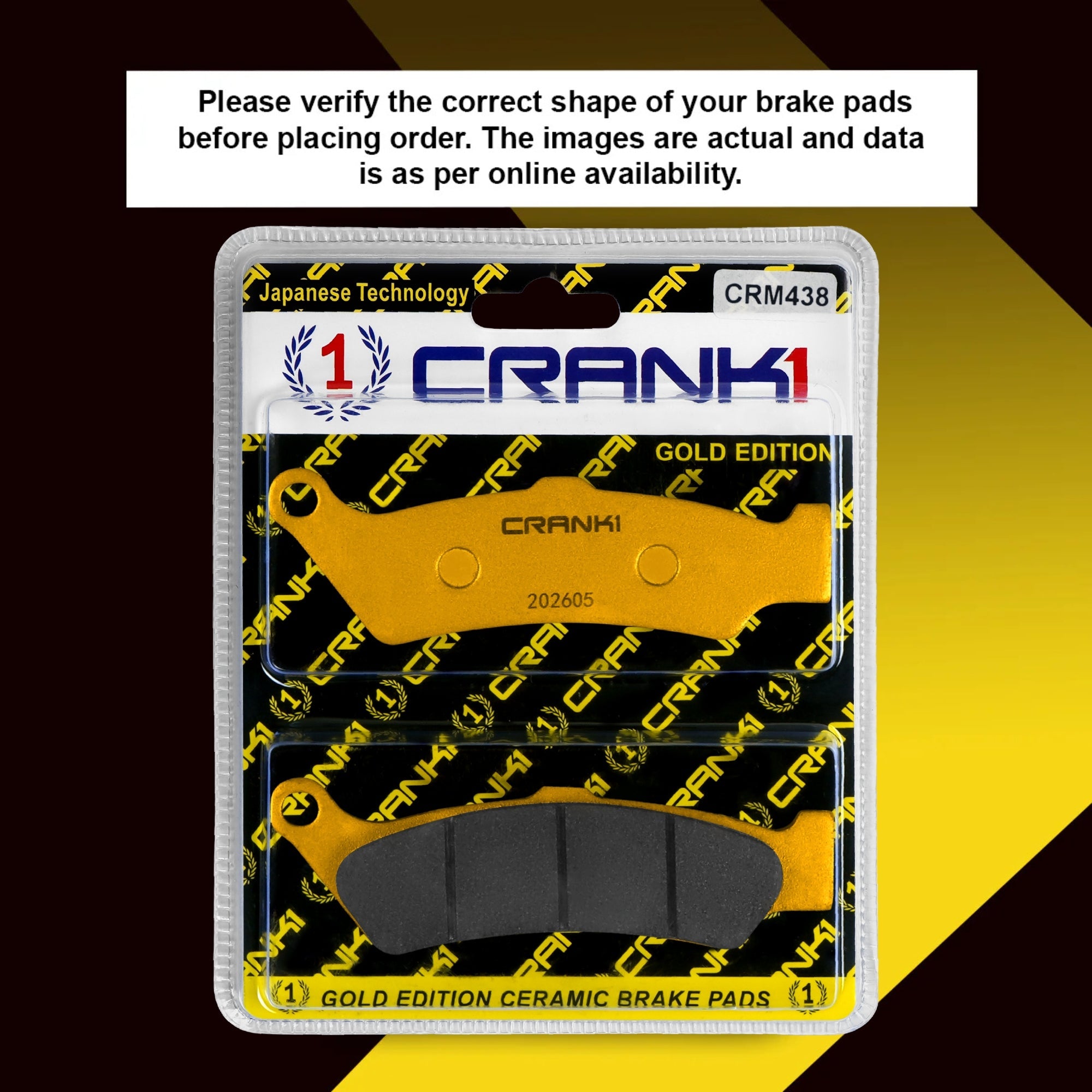 Ceramic Brake Pads For Ather 450X - Front - CRM438 - 1 Set
