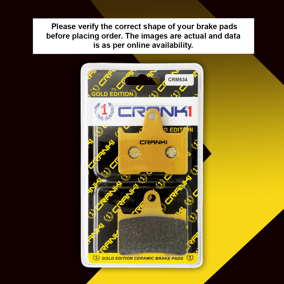 Ceramic Brake Pads For Harley Davidson Sportster Iron 883 (2014 Onwards) - Rear - CRM634 - 1 Set