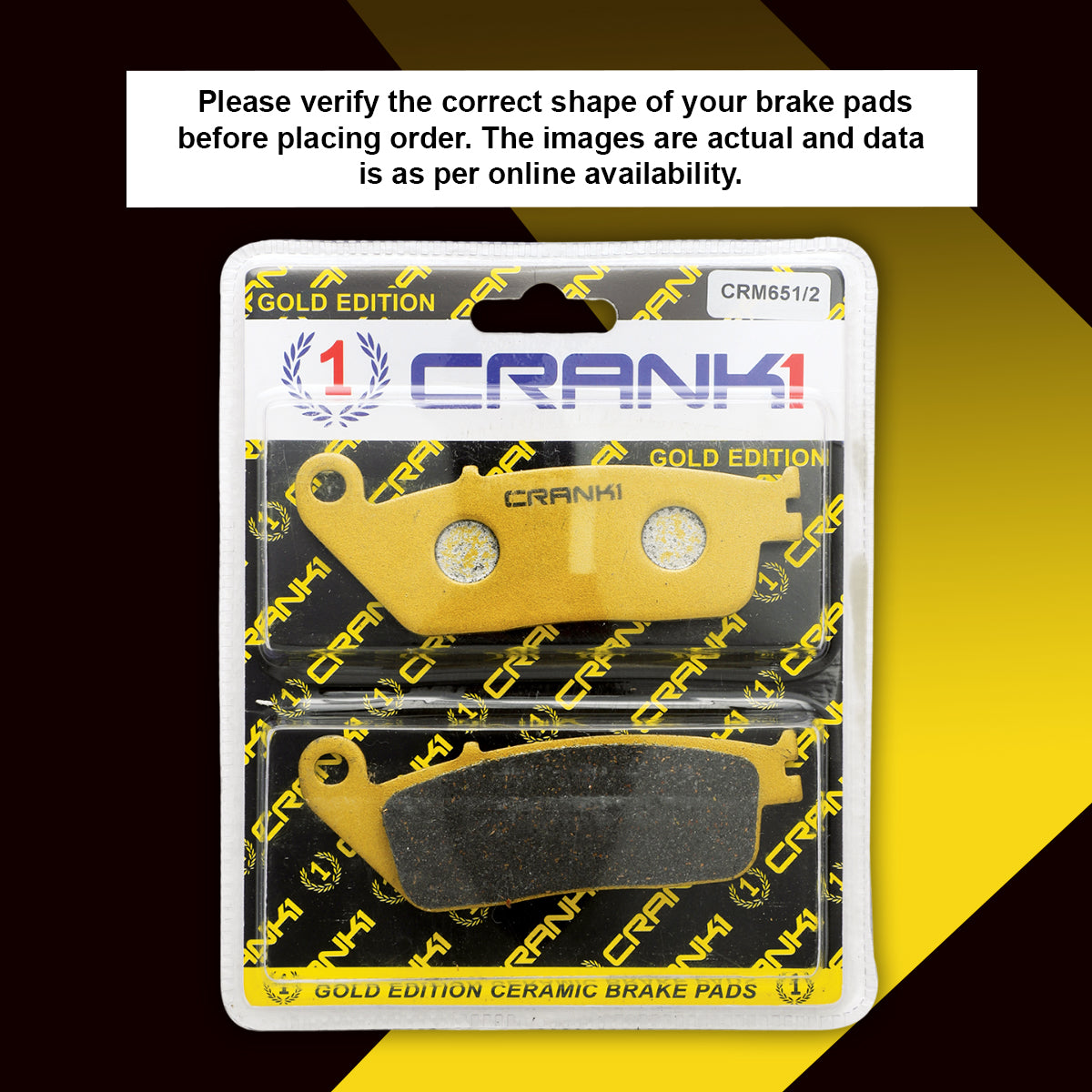 Ceramic Brake Pads For Honda CB350 Highness - Front - CRM651/2 - 1 Set
