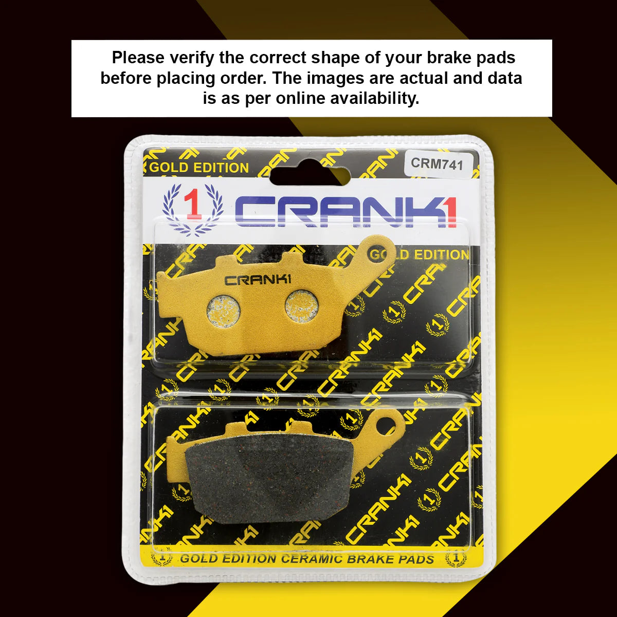 Ceramic Brake Pads For TVS Apache RTX 300 (2025 Onwards) - Rear - CRM741 - 1 Set