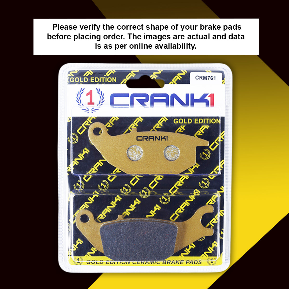 Ceramic Brake Pads For Honda CB350 RS - Rear - CRM761 - 1 Set