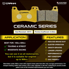 Ceramic Brake Pads For Royal Enfield Bear 650 (2024 Onwards) - Rear - CRM359 - 1 Set