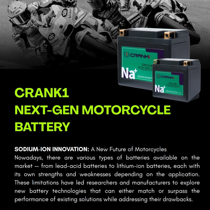 Battery For Triumph Thruxton 900 (2003-2025) - CRX12-BS - Sodium-Ion - Factory Activated