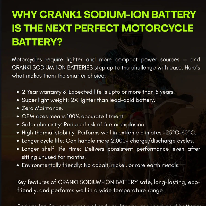 Battery For Triumph Street Scrambler 900 (2018) - CRX12-BS -  SODIUM-ION BATTERY (CRX)