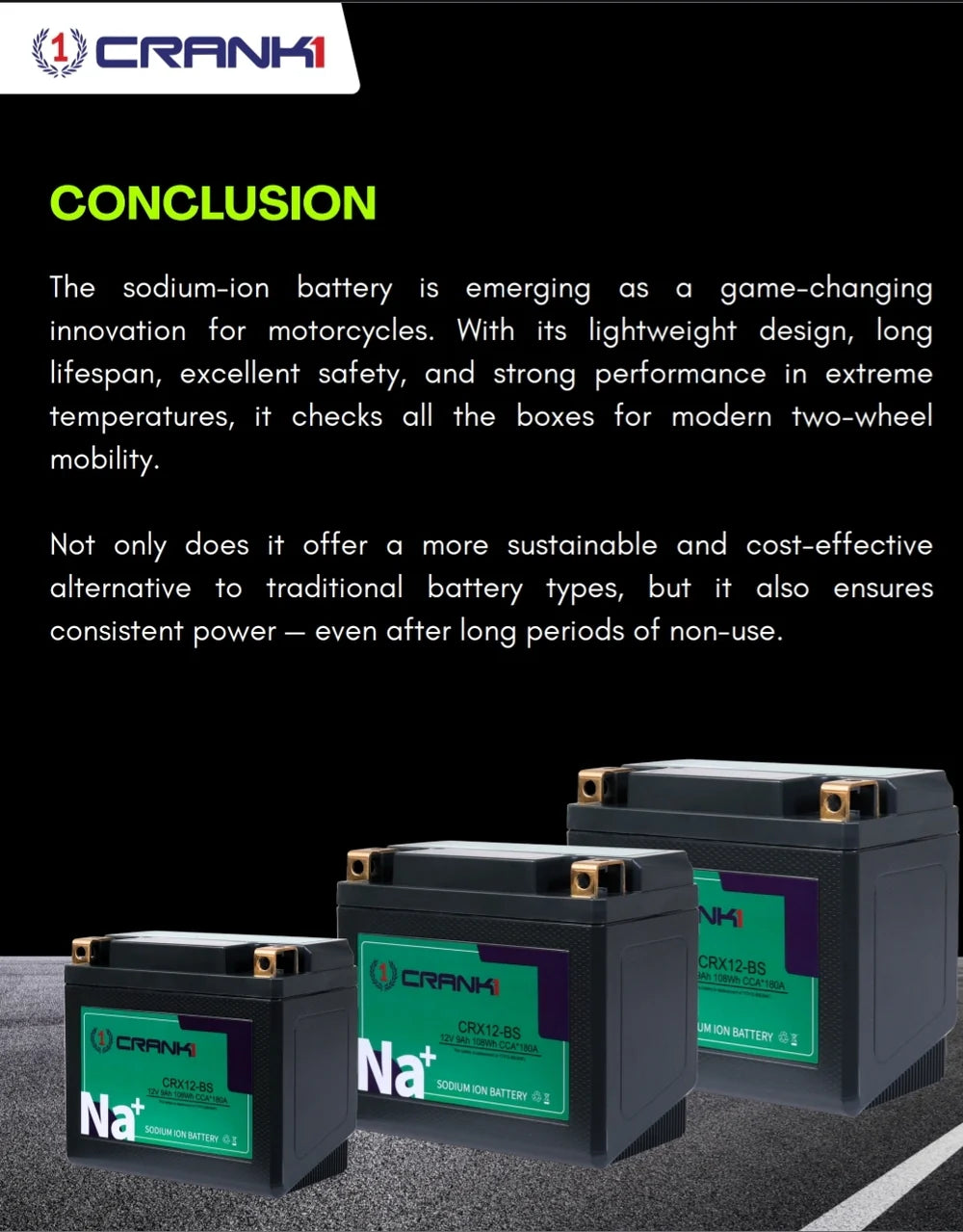 Battery For Triumph Street Triple 765 RS (2021 Onwards) - CRX10S - Sodium-Ion - Factory Activated