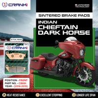 Sintered Brake Pads For Indian Chieftain Dark Horse (2018-2019) - Front - CB691 - 1 Set