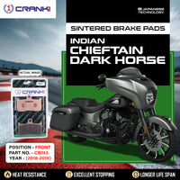 Sintered Brake Pads For Indian Chieftain Dark Horse (2018-2019) - Front - CB743 - 2 Sets Required