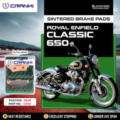Sintered Brake Pads For Royal Enfield Classic 650 - Rear - CB181 - 1 Set