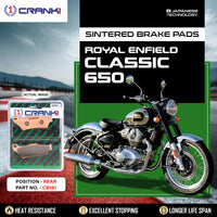 Sintered Brake Pads For Royal Enfield Classic 650 - Rear - CB181 - 1 Set