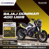 Ceramic Brake Pads For Bajaj Dominar 400 UG19 - Front - CRM8609 - 1 Set