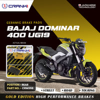 Ceramic Brake Pads For Bajaj Dominar 400 UG19 - Rear - CRM359 - 1 Set