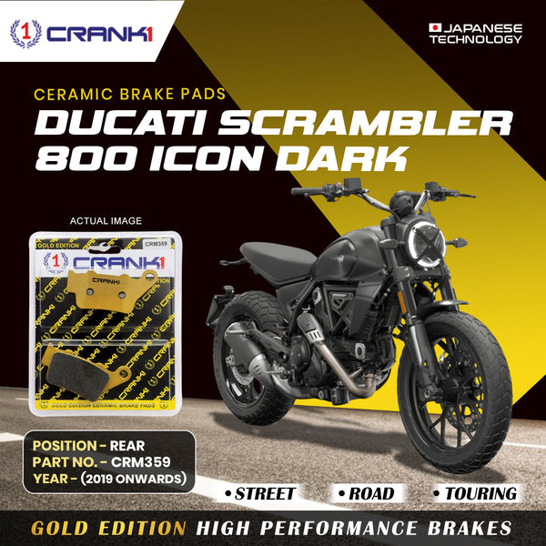 Ceramic Brake Pads For Ducati Scrambler 800 Icon Dark (2019 Onwards) - Rear - CRM359 - 1 Set