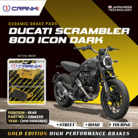 Ceramic Brake Pads For Ducati Scrambler 800 Icon Dark (2019 Onwards) - Rear - CRM359 - 1 Set