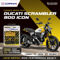 Ceramic Brake Pads For Ducati Scrambler 800 Icon (2019 Onwards) - Front - CRM0709 - 2 Sets