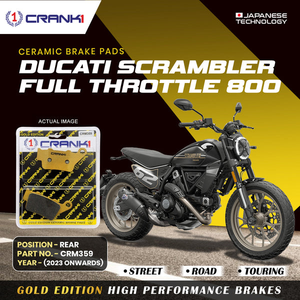 Ceramic Brake Pads For Ducati Scrambler Full Throttle 800 (2023 Onwards) - Rear - CRM359 - 1 Set